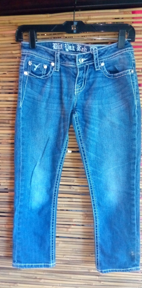Bui Yah Kah 1 Angel Wing Bling Pocket Low Rise Jeans - Picture 2 of 6